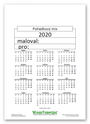 Titulní list kalendáře k dotvoření od WoodFormers.toys pro šikovné děti, ale nejen ty.